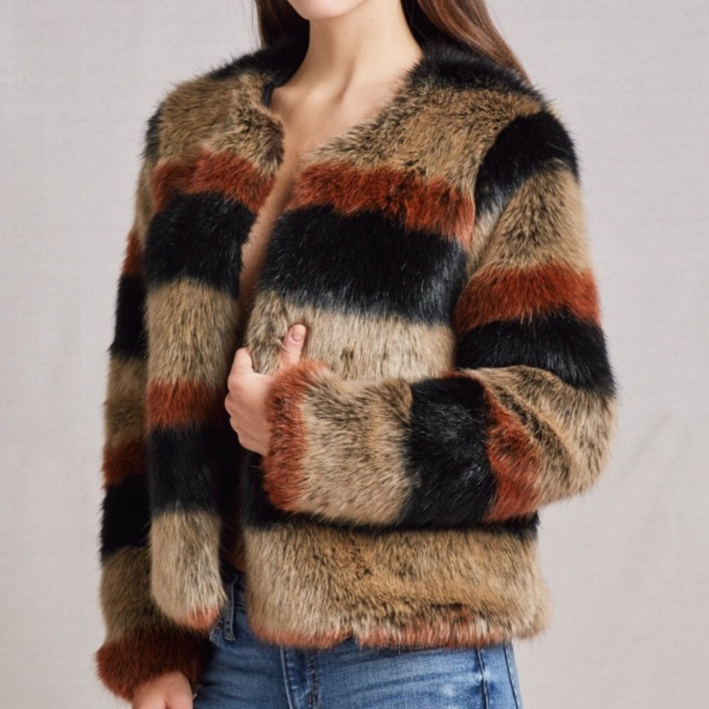 Harkin Faux Fur Jacket in Multi